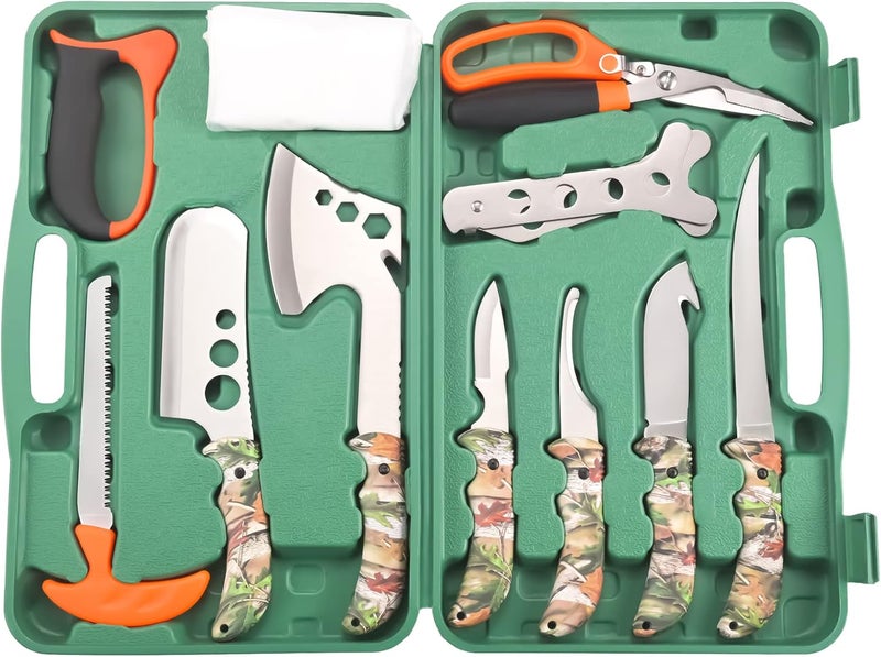 LYTACTICS Hunting Deer Knife Set Field Dressing Kit Forest Portable Butcher Game Processor Set, 12 Pieces - Image 2